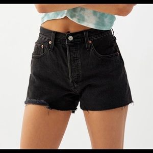 Levi’s 501 black denim shorts